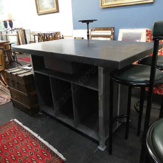 ARCHITECT DESIGNED  INDUSTRIAL SHOP COUNTER w SHELVING & DRAWER 1540 X 950MM