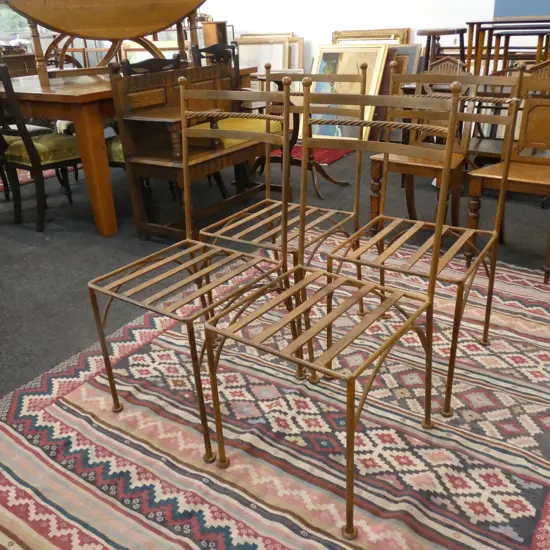 4 OLD IRON CHAIRS 