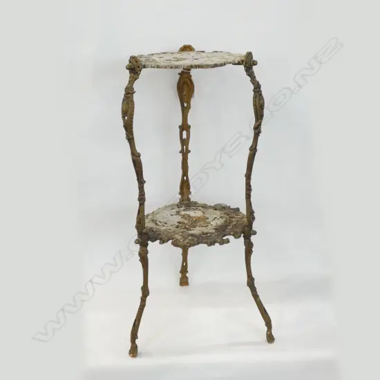 2-TIER OLD METAL OUTDOOR PLANT STAND H. 680MM