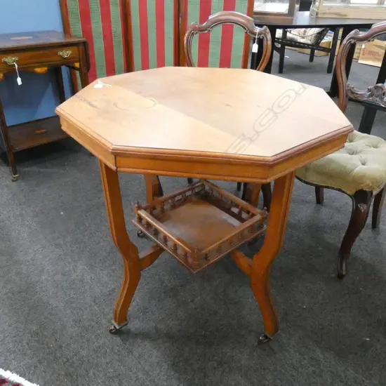 EDWARDIAN UNCOMMON SOLID REWAREWA OCTAGONAL TABLE