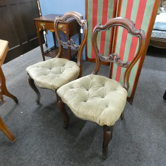 PR VICTORIAN MAHOGANY BALLOON BACKED DINING CHAIRS 