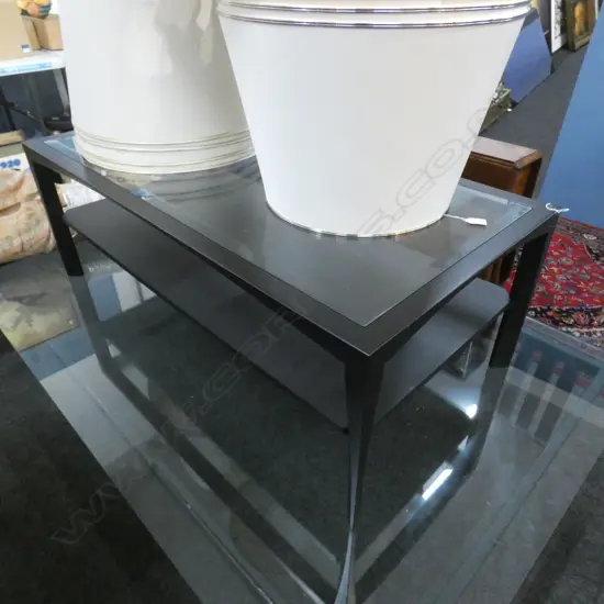 BLACK WOODEN COFFEE TABLE 600 X 1200MM Ex Sultan of Brunei 