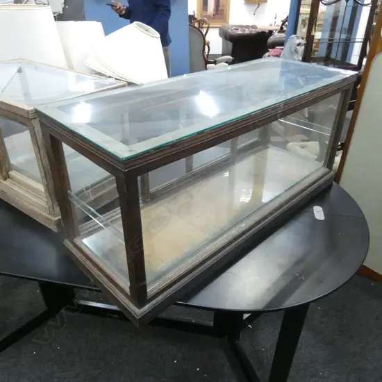 OAK FRAMED GLASS DISPLAY CASE 30’S H414 W91mm