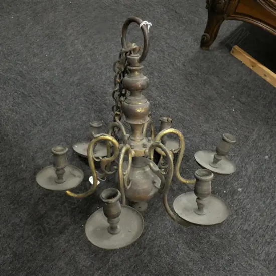 OLD 6 ARM CEILING LIGHT FITTING DIA 480MM