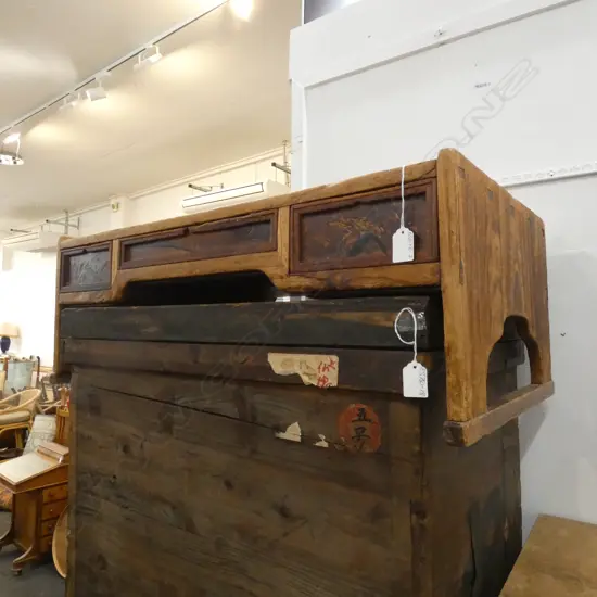 ORIENTAL RUSTIC WOODEN  3-DRAWER COFFEE TABLE 810 X 440MM