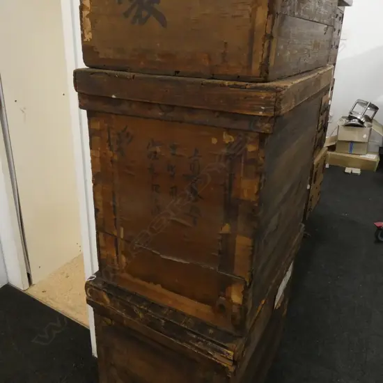 OLD CEDARWOOD METAL LINED TEA BOX W730 D490 H600mm