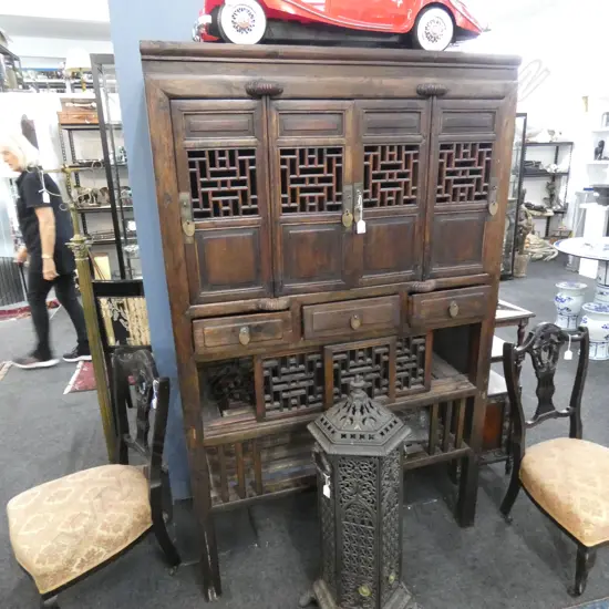 CHINESE CABINET, 4 DOOR, 3 DRAWERS,4 SLIDING DOORS, 10505 X 560 X 1700MM