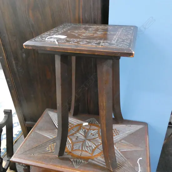 COLONIAL KAURI CHIP CARVED SIDE TABLE