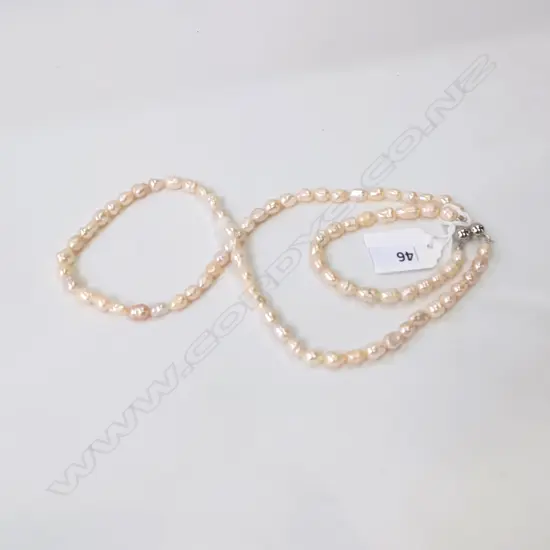 BAROQUE PEARL NECKLACE & BRACELET - MAGNETIC LOCKS