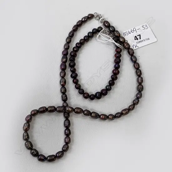 BLACK PEARL NECKLACE & BRACELET