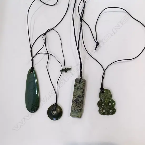 4 GREENSTONE NECKLACES 