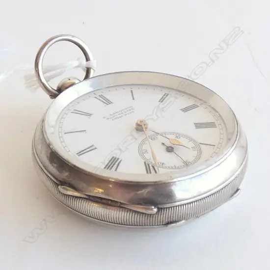 G AARONSON GENTS SILVER O/FACE P/WATCH