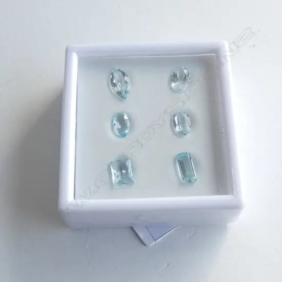 BOX SIX ASST SHAPED AQUAMARINE 