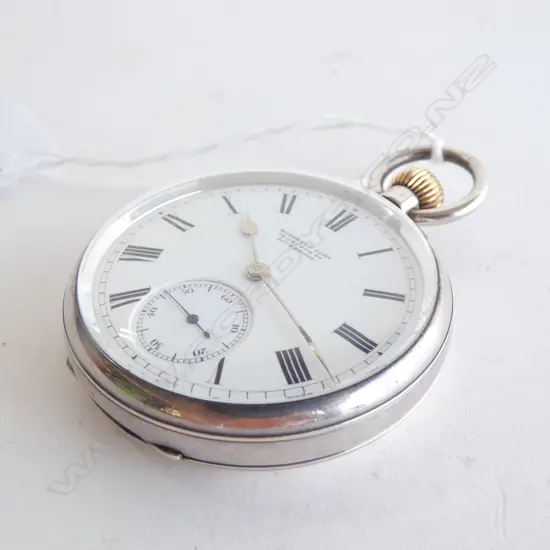 STG SILVER POCKET WATCH, RUSSELLS LIVERPOOL HM 1898 - WORKING ....
