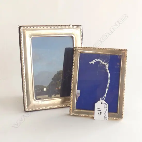 TWO GRADUATED STG SILVER PHOTO FRAMES; ONE 125 X 160MM & ONE 125 X 100MM