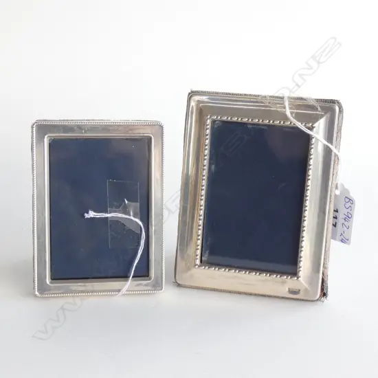 TWO SM STG SILVER PHOTOFRAMES; LARGEST 120 X 90MM