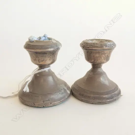 PR SM STG SILVER CANDLE HOLDERS H 62MM BIRMINGHAM 1935 