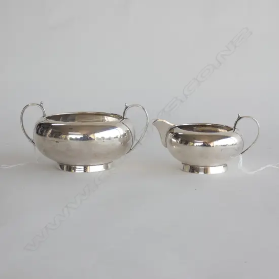 SILVER SUGAR BOWL & CREAM JUG, BIRMINGHAM HALLMARKS