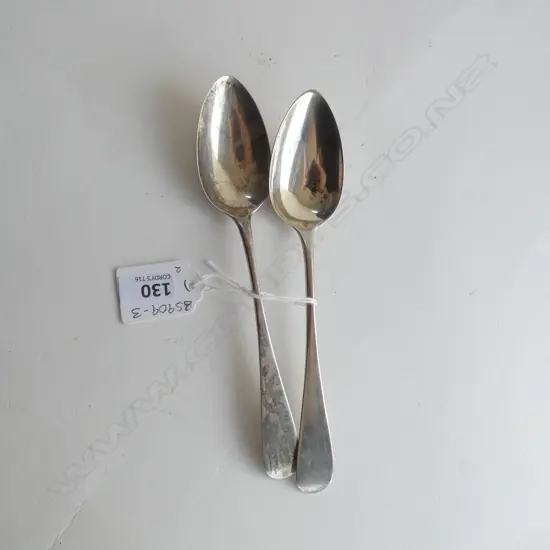TWO SILVER GEORGE III DESSERT SPOONS EDINBURGH 1797 57gm 