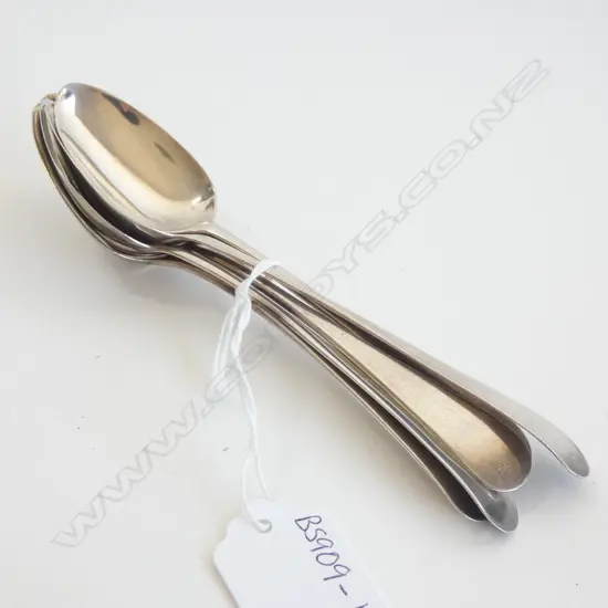 FIVE ASSORTED GEORGIAN SCOTTISH & ENGLISH SILVER TEASPOONS 68gm