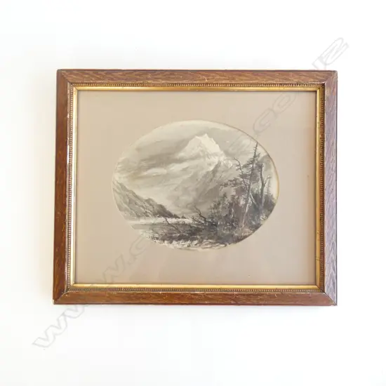 ATTRIBUTED Wm. MATTHEW HODGKINS  (1833-98) INK SKETCH, 'MT COOK' 160 x 205mm