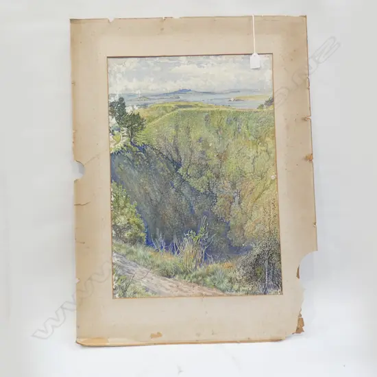 A.P. IZETT W/C 'CRATER MT. EDEN' SIGNED & DATED 1933 UNFRAMED a.f