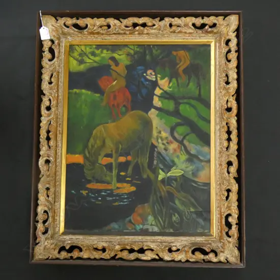 OIL AFTER GAUGUIN 'THE WHITE HORSE' 520x400mm