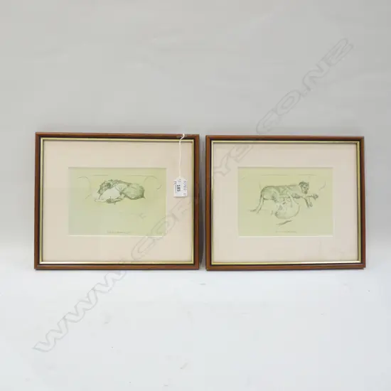 PR CECIL ALDIN DOG PRINTS 'AMALGAMAITON' & 'D---NATION'  175 X 125MM