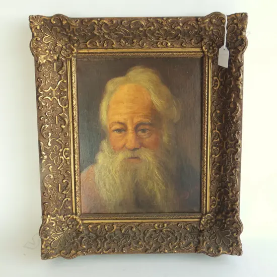 JACOBUS VAN DYCK, OIL ON CANVAS BOARD, SIGNED, PORTRAIT OF MOSES (AFTER REMBRANDT) 295 x 225mm