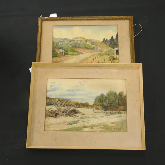 2 W/C LANDSCAPES; P. CATTELL & A. J. RAE 250x380mm