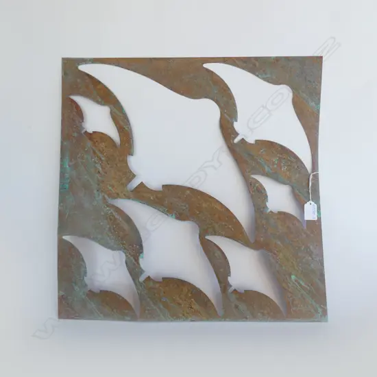COPPER SHEET CUT-OUT STING RAYS 500X500mm