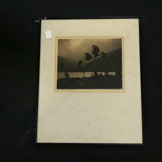 GEORGE CHANCE B/W PHOTO 'PATH OF THE STORM - LAKE WANAKA - NZ' 210x260mm