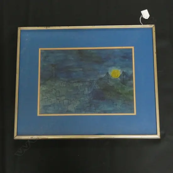 FRAMED SKYLINE WATERCOLOUR 330X230mm