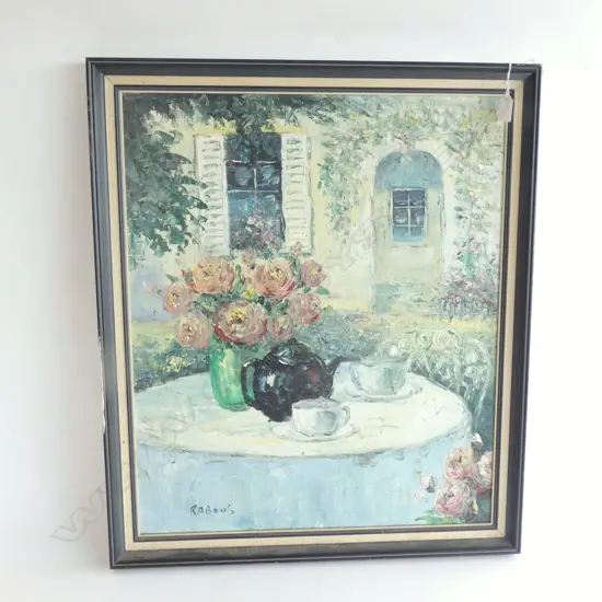 RABOUS OIL FRENCH VILLA SCENE 620x520mm