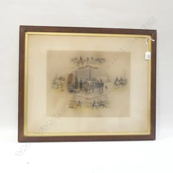 c1900 HARRINGTON BIRD ENGRAVING HUNTING SCENES. 290X370mm