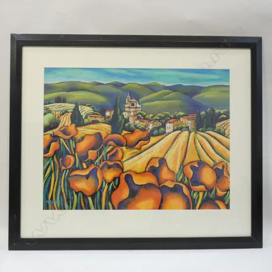 HELENA BLAIR 'POPPIES, BEDOIN' OIL PASTELS 485x645mm