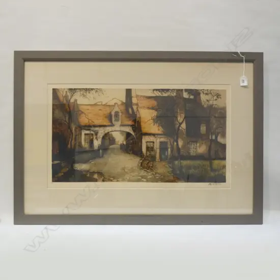 MID CENTURY ETCHING BY ALFRED VAN NESTE 1874-1969  670 X 380MM