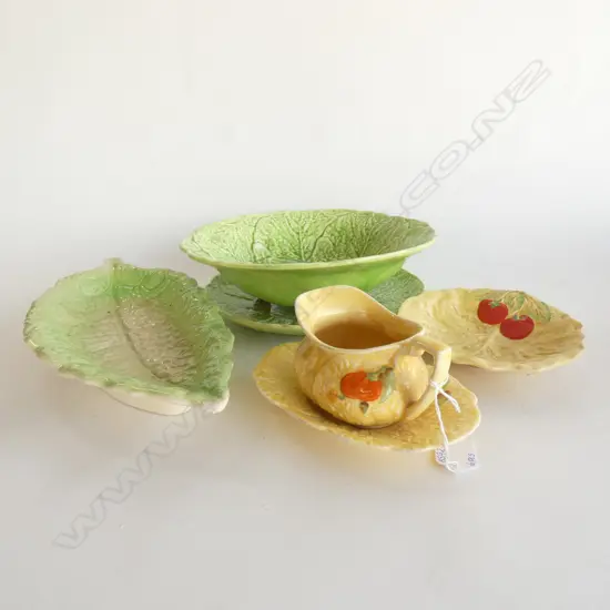 FANCY FAYRE LETTUCE & TOMATO SALAD DRAINER & PLATE & 3 CROWN DEVON & 1 LETTUCE PLATE