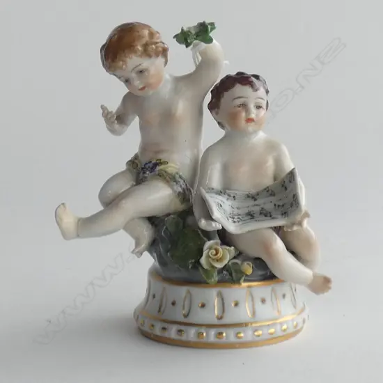 DRESDEN CHERUB FIGURE GROUP W MUSIC SHEET A.F