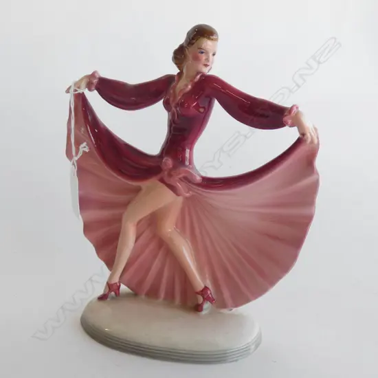 WIEN ART DECO LADY FIGURINE - DESIGNED BY DAKON C 1930'S H 210MM