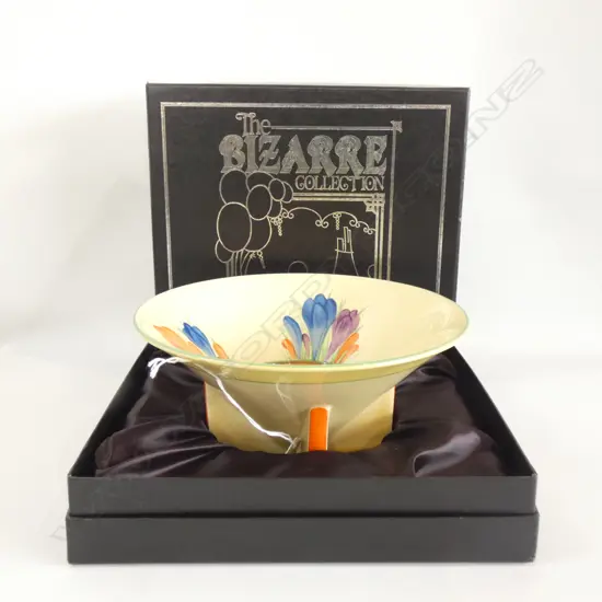 REPO CLARICE CLIFF BIZARRE CROCUS BOWL DIA 205MM - AS NEW IN ORIGINAL BOX