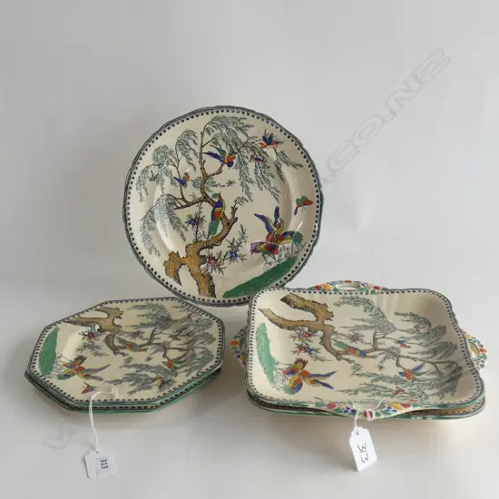 5 MASONS IRONSTONE PLATES, GOLDEN PHEASANT PATTERN