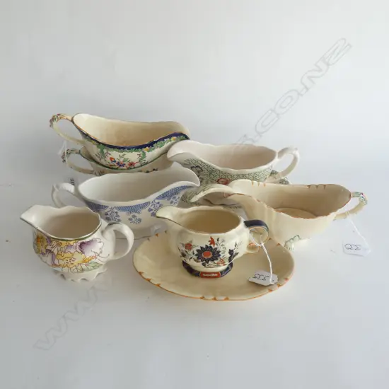 MASON IRONSTONE 7 GRAVY JUGS 2 DISHES & LADLE MIXED PATS
