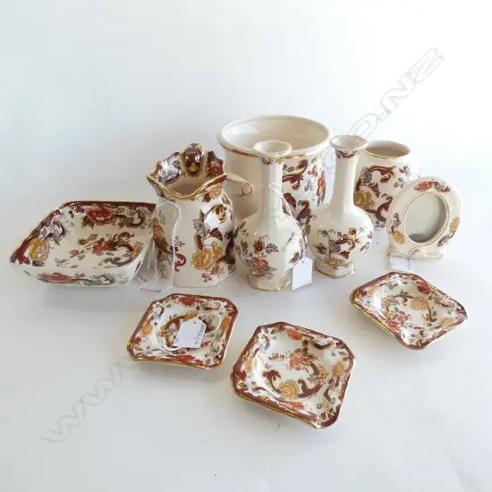 10 PCS MASONS IRONSTONE BROWN VELVET PATTERN