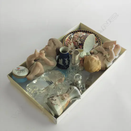 SM TRAY COLLECTABLES;ROYAL BAYREUTH / PIANO BABIES / IMARI C&S / RD MINIATURE CHARACTER JUG ETC..