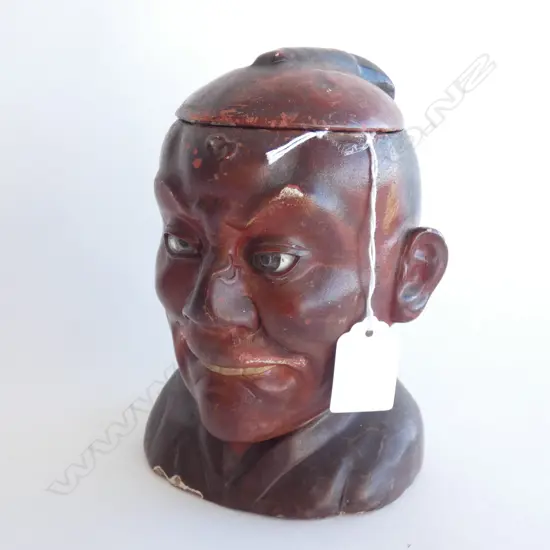 VINTAGE JAPANESE FIGURAL PAPIER MACHE TOBACCO JAR H. 190MM