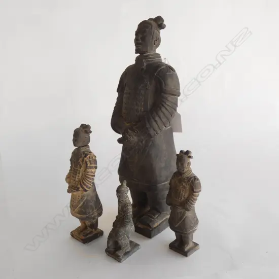 FOUR ORIENTAL POTTERY FIGURES - LARGEST H 320MM