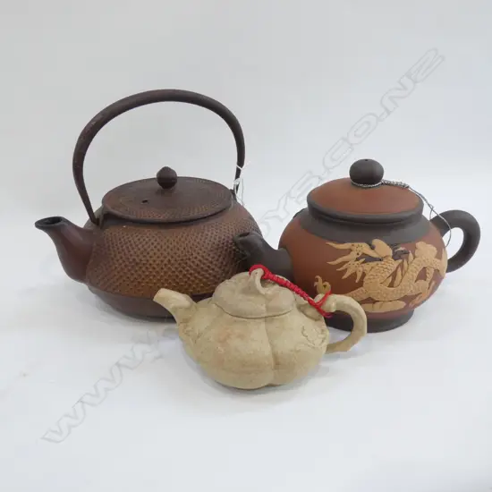 3 ORIENTAL TEAPOTS