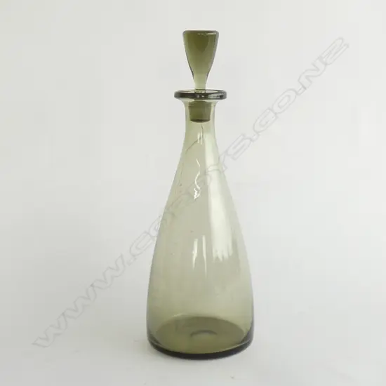 RETRO OLIVE GREEN GLASS DECANTER H. 315MM