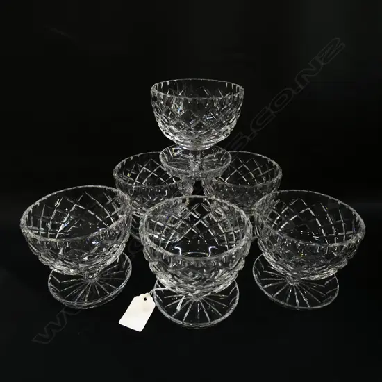 SET OF 6 CRYSTAL DESSERT GLASSES 95mm dia H.95mm